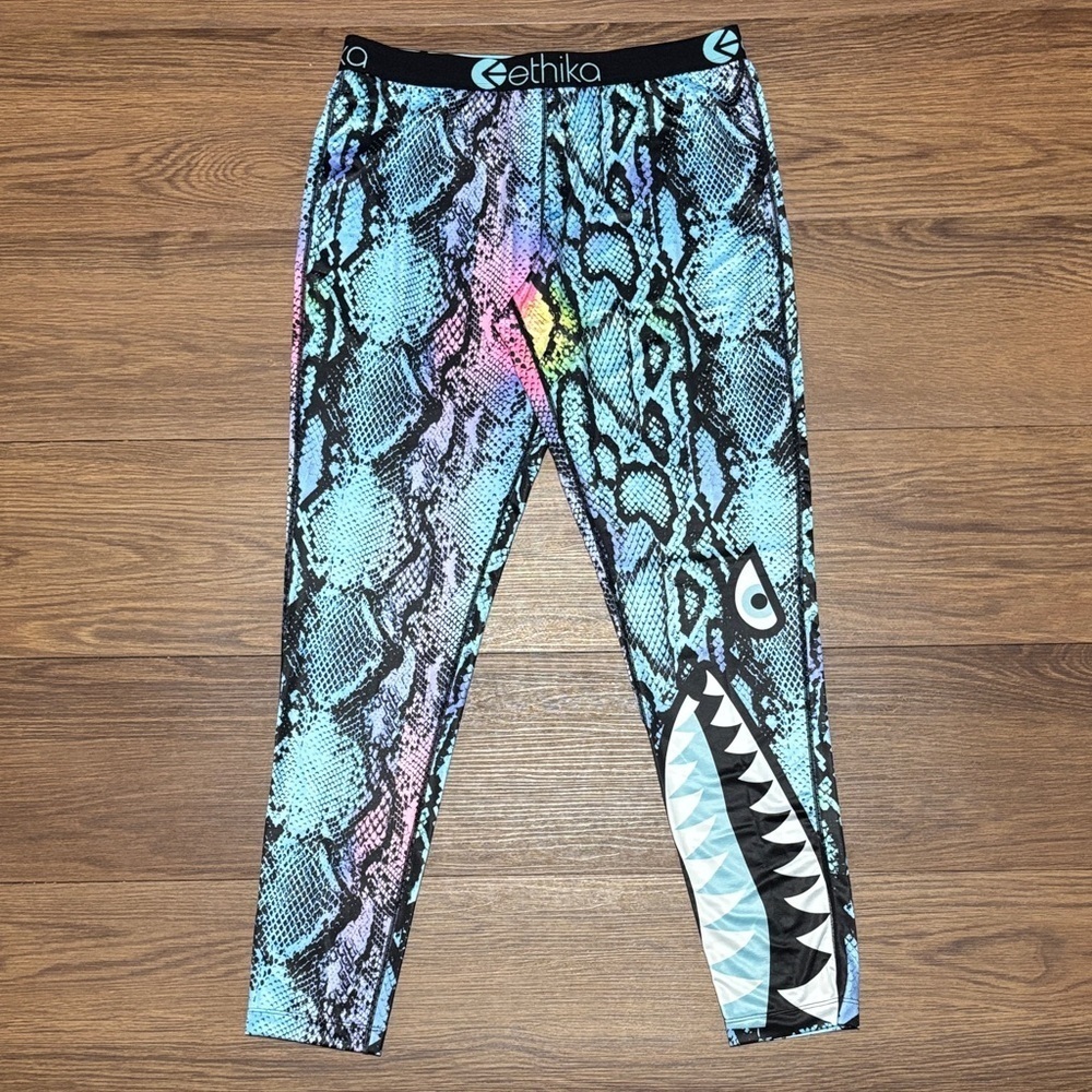 NWT Ethika Girls Snake Print Leggings XL Multicolor Athletic Stretch Pants